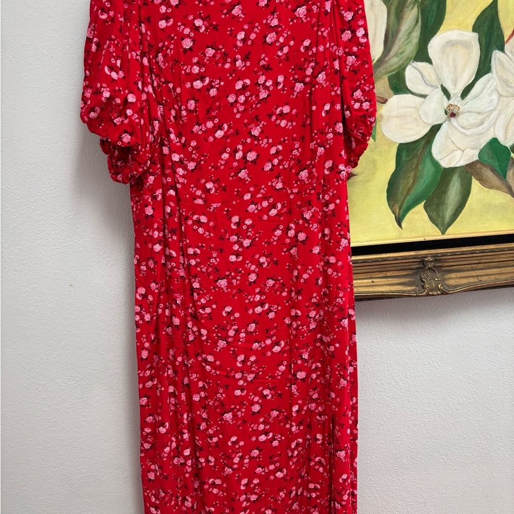 Floral Red Dress